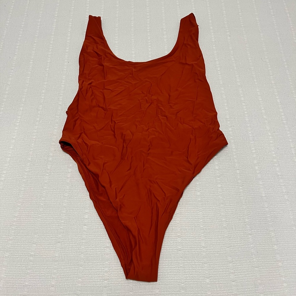 Aerie one piece swimsuit size large low back high cut sides